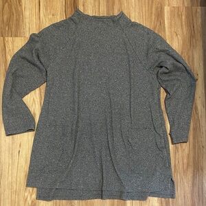 PureJill Charcoal Mock-neck Tunic Sweater
